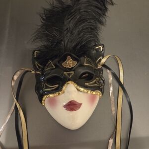 Elegant Black and Gold Masquerade Mask